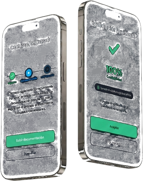 Pantallas móviles reales de Contracttic