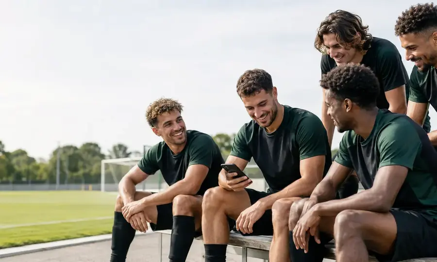 Jugadores de un club compartiendo la experiencia desde el móvil