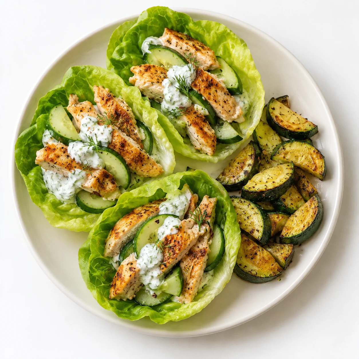 Barquitas de lechuga con pollo
