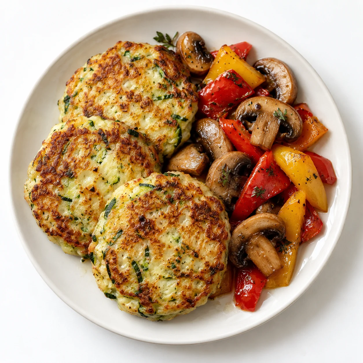 Tortitas de calabacín con setas