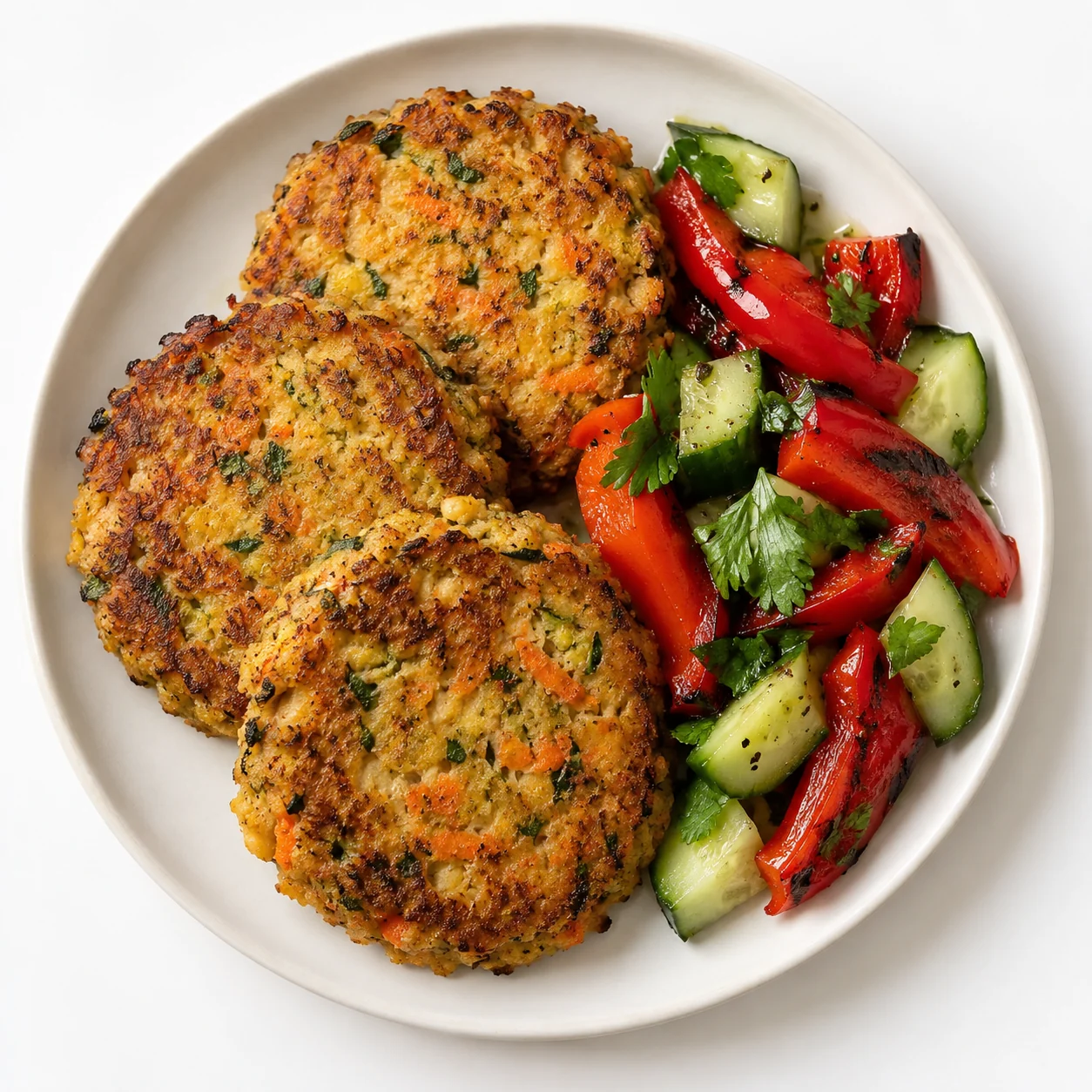 Tortitas de garbanzo y hortalizas